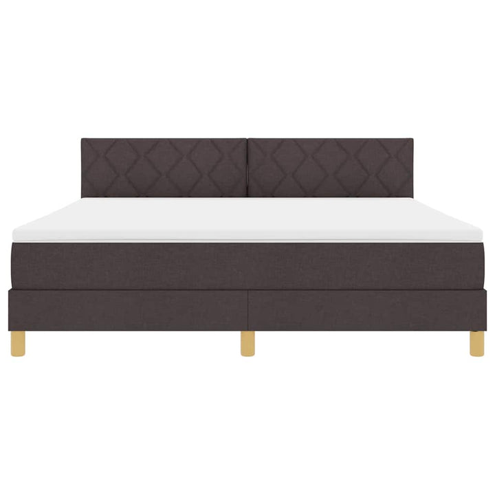 LED Box Spring Bed med hovedgærde Mørk Brun 180 x 200 cm Stof