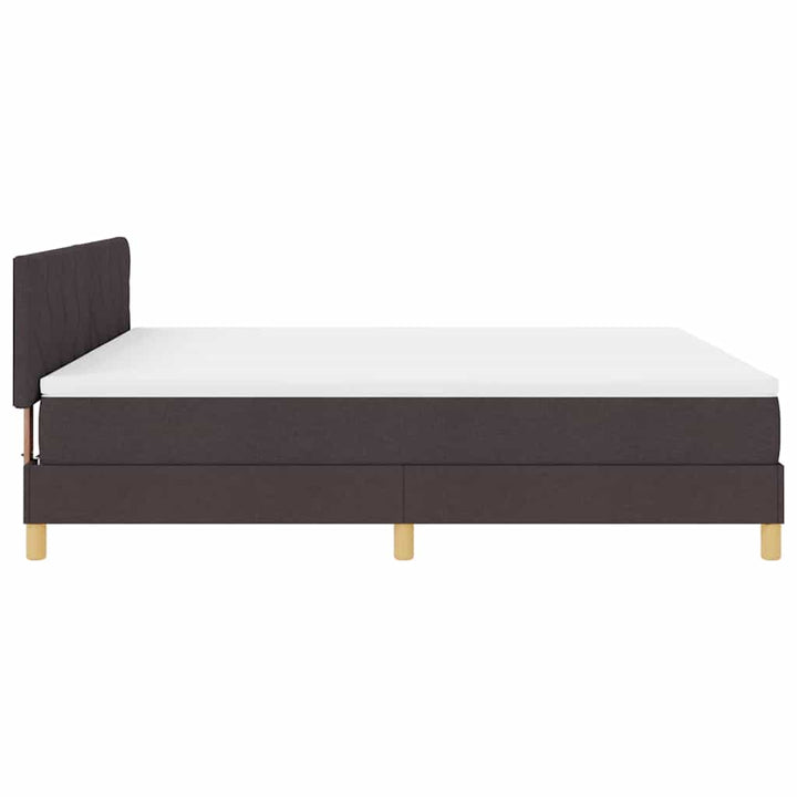 LED Box Spring Bed med hovedgærde Mørk Brun 180 x 200 cm Stof