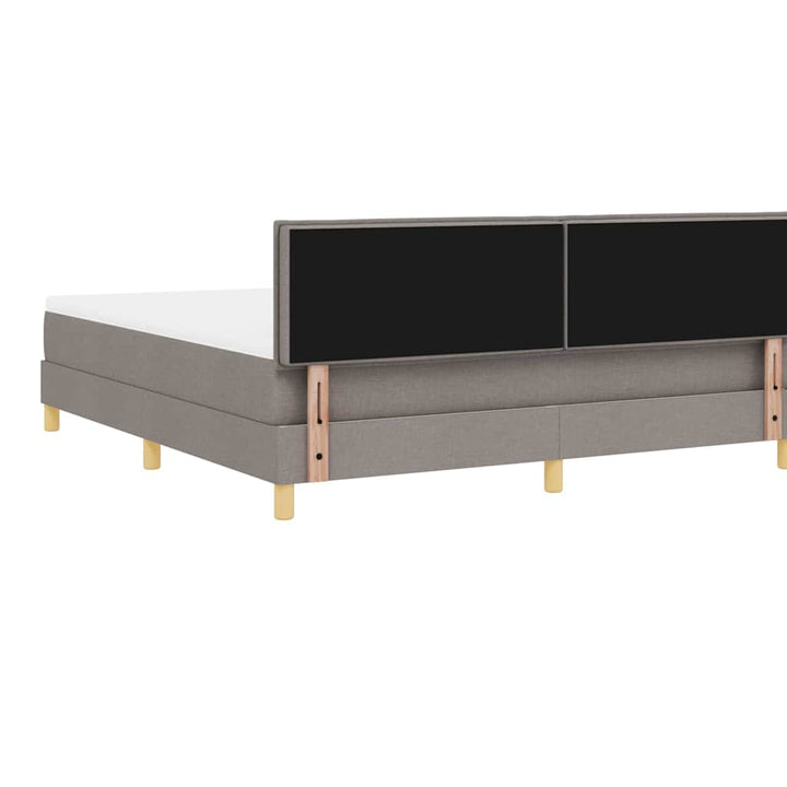 LED Box Spring Bed med hovedgærde Gråbrun 180 x 200 cm Stof