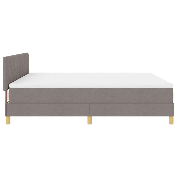 LED Box Spring Bed med hovedgærde Gråbrun 180 x 200 cm Stof