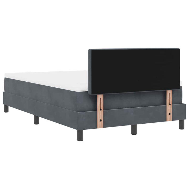 LED Box Spring Bed med madras Mørkegrå 120 x 200 cm Fløjl