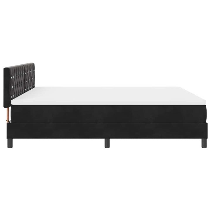 LED Box Spring Bed med madras med LED Sort 180 x 200 cm Fløjl