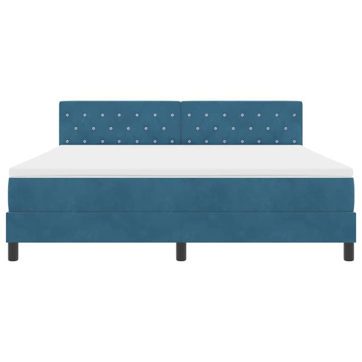 LED Box Spring Bed med hovedgærde Mørk blå 180 x 200 cm Fløjl