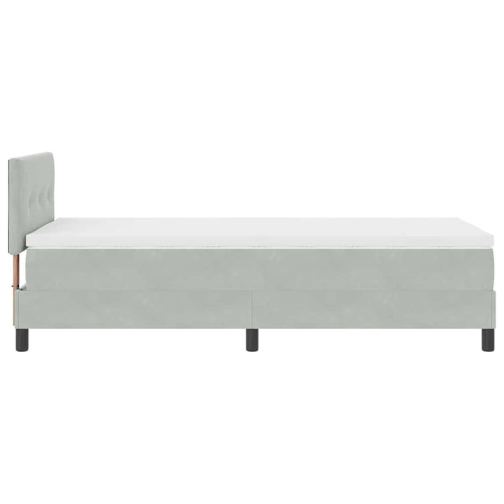 LED Box Spring Bed med hovedgærde Lysegrå 80 x 200 cm Fløjl