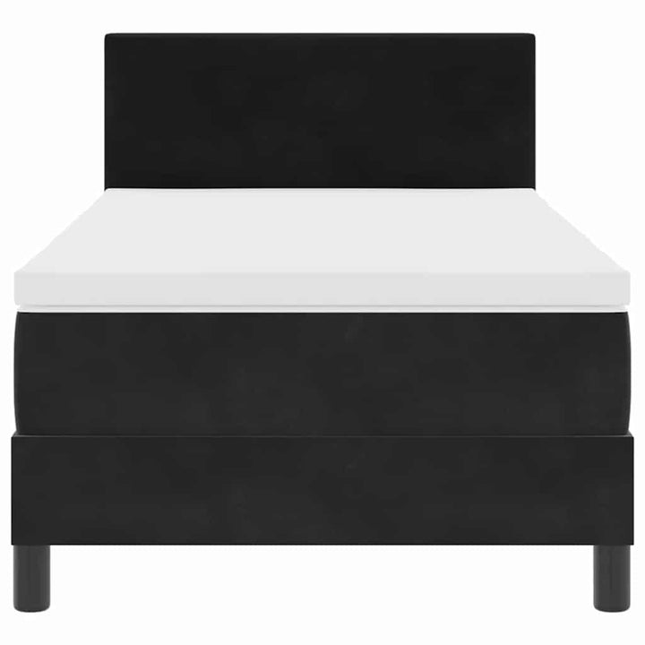 LED Box Spring Bed med LED-lysstrimler Sort 90 x 190 cm Fløjl