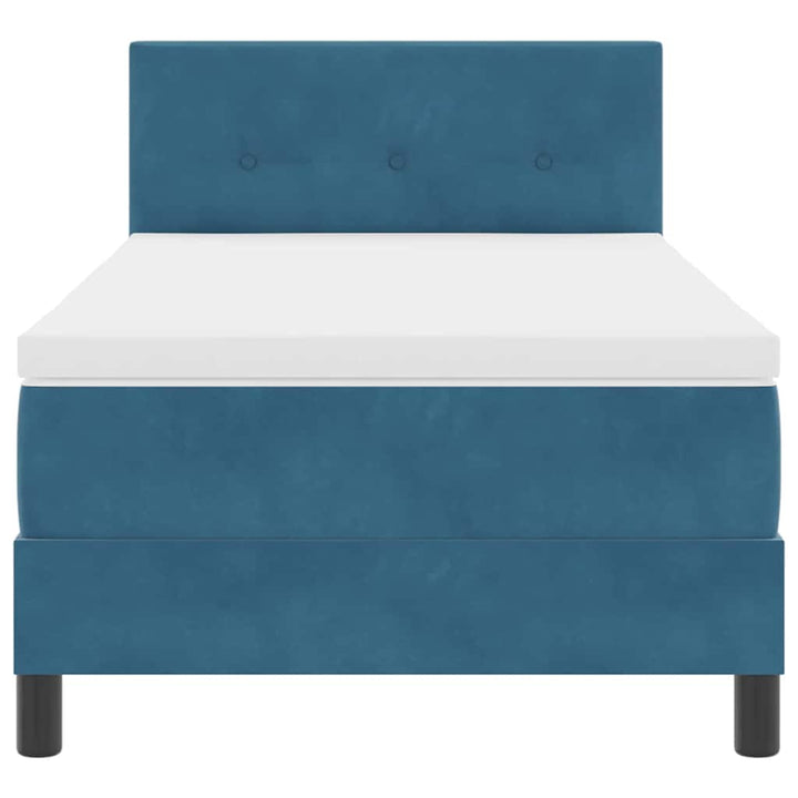 LED Box Spring Bed med hovedgærde Mørk blå 100 x 200 cm Fløjl