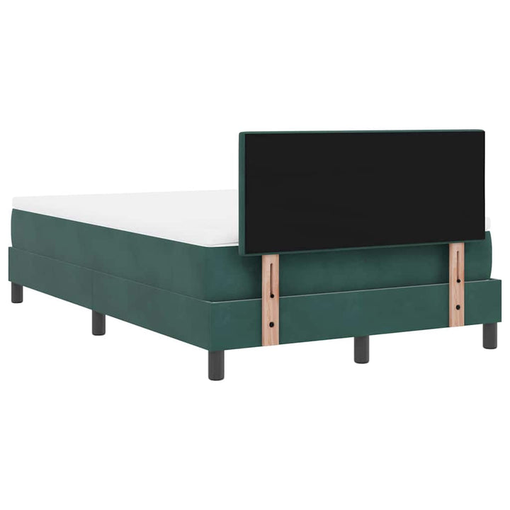 LED Box Spring Bed med hovedgærde Mørkegrøn 120 x 190 cm Fløjl