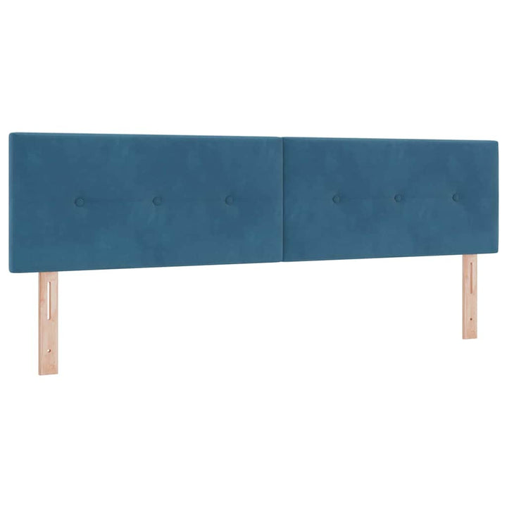 LED Box Spring Bed med madras Mørk blå 180 x 200 cm Fløjl