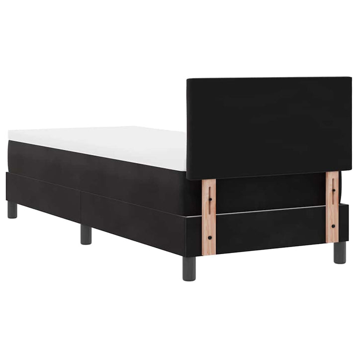 LED Box Spring Bed med hovedgærde Sort 80 x 200 cm Fløjl