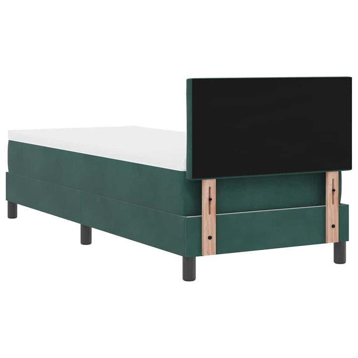 LED Box Spring Bed med hovedgærde Mørkegrøn 80 x 200 cm Fløjl