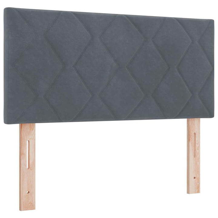 LED Box Spring Bed med hovedgærde Mørkegrå 100 x 200 cm Fløjl