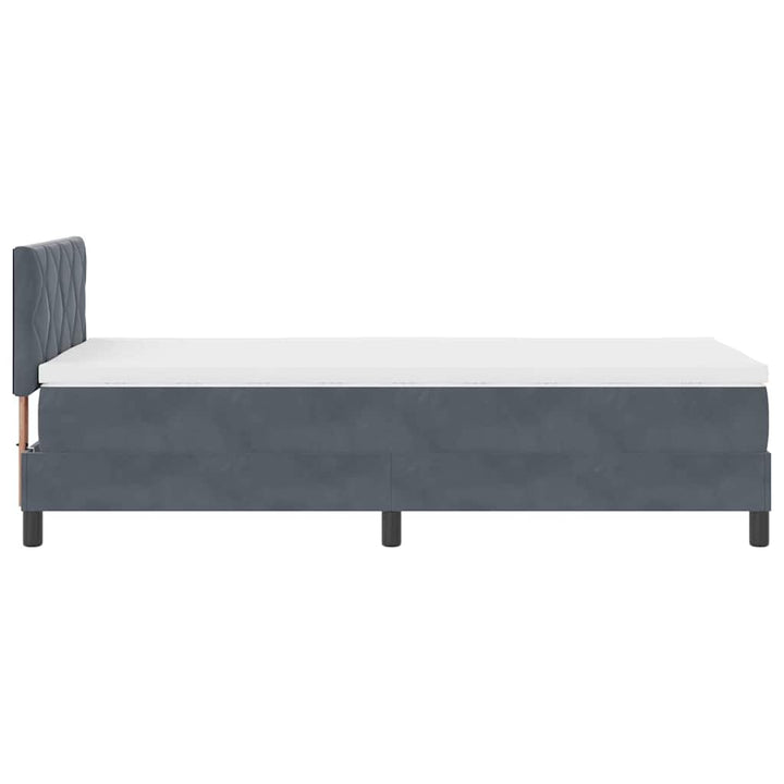 LED Box Spring Bed med hovedgærde Mørkegrå 100 x 200 cm Fløjl