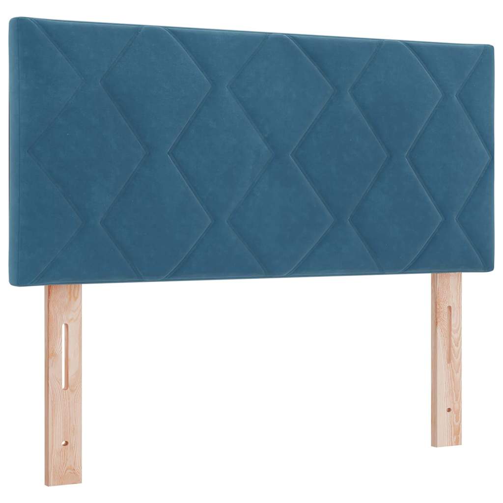 LED Box Spring Bed med hovedgærde Mørk blå 100 x 200 cm Fløjl