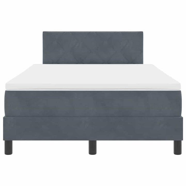 LED Box Spring Bed med hovedgærde Mørkegrå 120 x 190 cm Fløjl