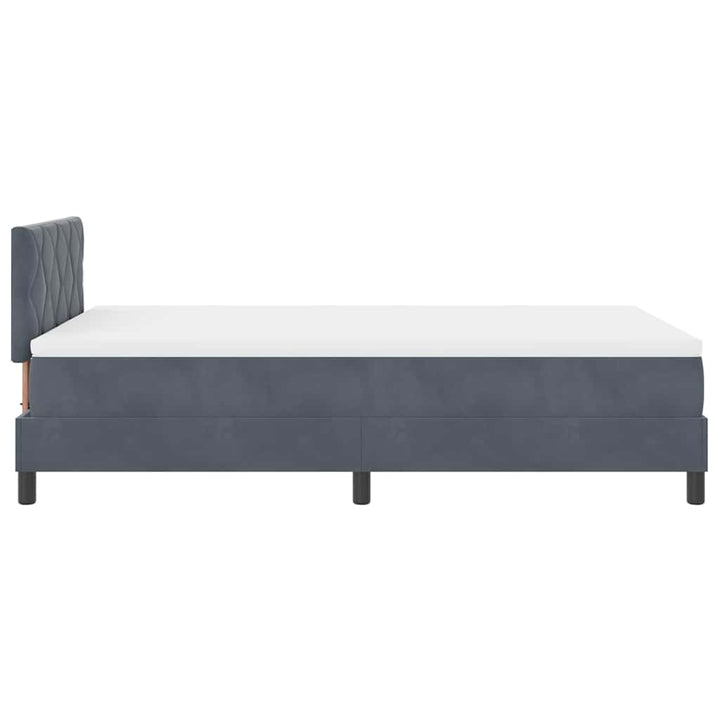 LED Box Spring Bed med hovedgærde Mørkegrå 120 x 190 cm Fløjl
