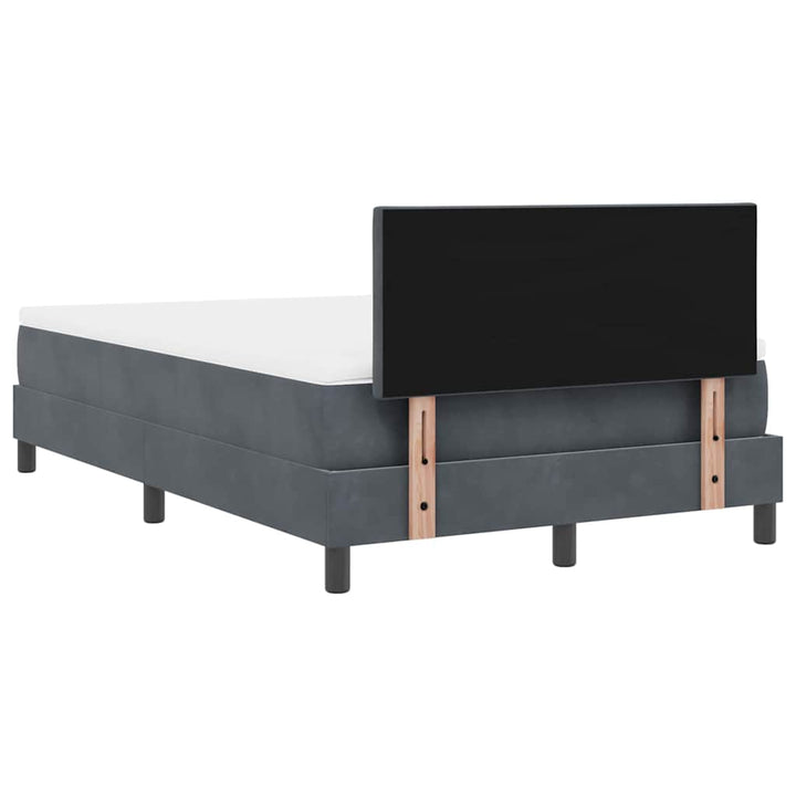 LED Box Spring Bed med hovedgærde Mørkegrå 120 x 200 cm Fløjl