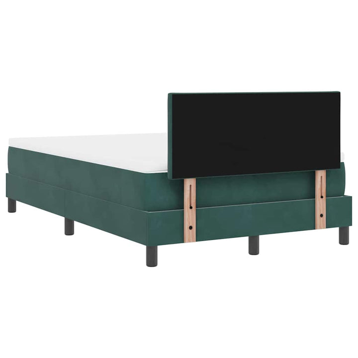 LED Box Spring Bed med hovedgærde Mørkegrøn 120 x 200 cm Fløjl