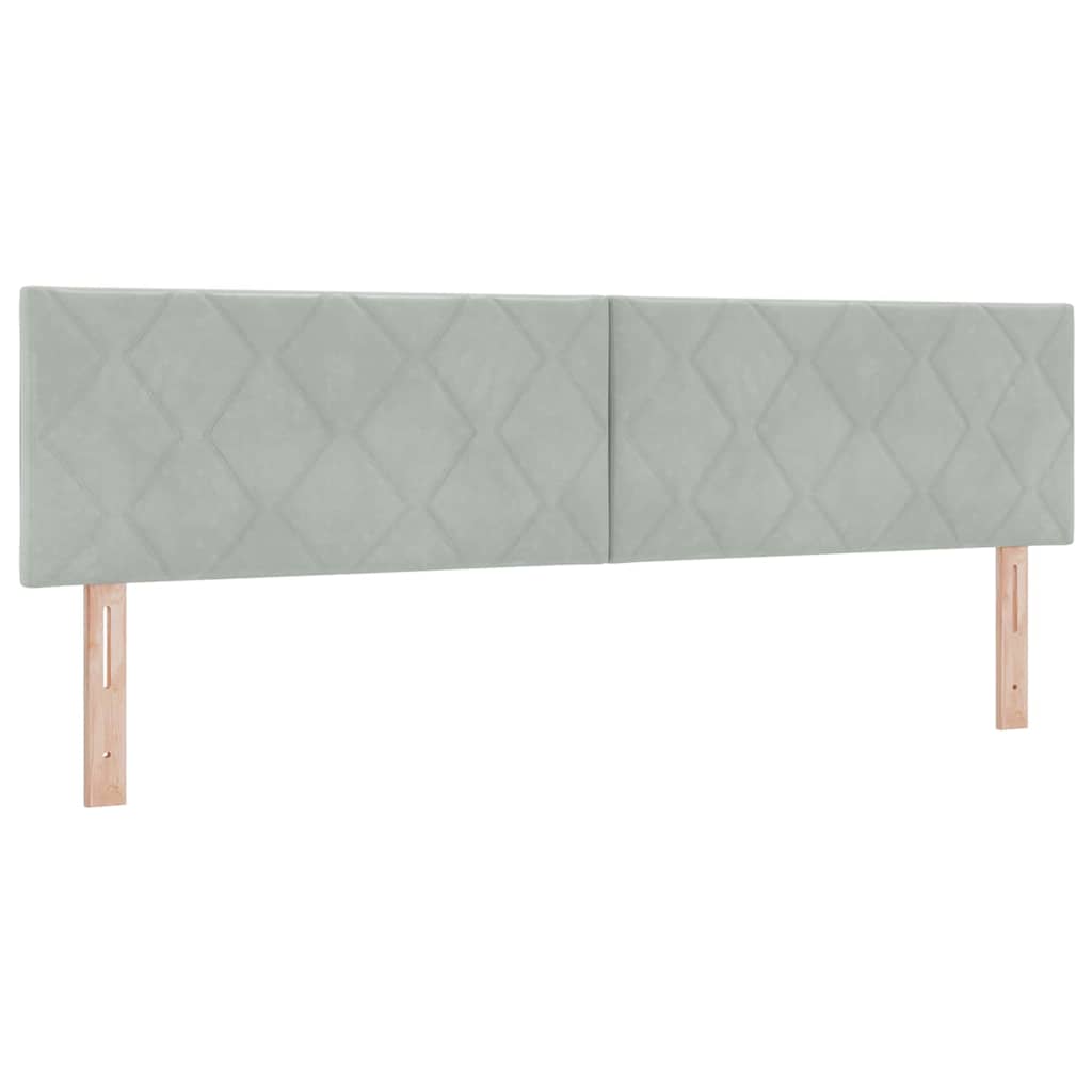 LED Box Spring Bed med hovedgærde Lysegrå 180 x 200 cm Fløjl