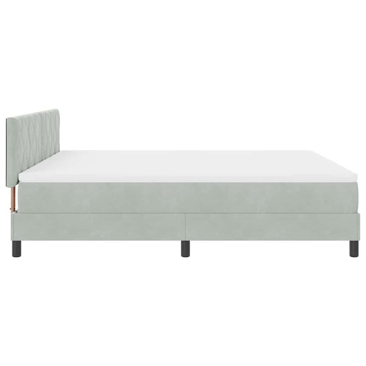 LED Box Spring Bed med hovedgærde Lysegrå 180 x 200 cm Fløjl
