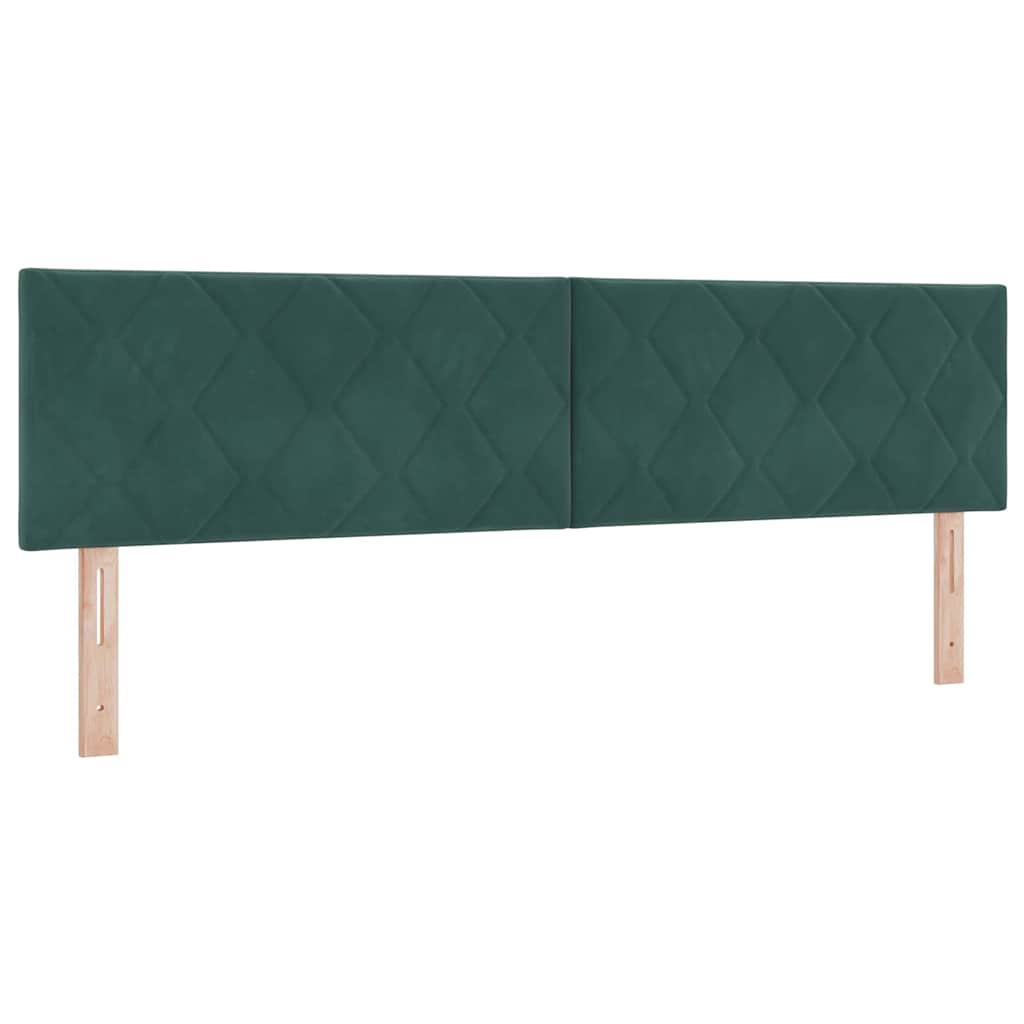 LED Box Spring Bed med hovedgærde Mørkegrøn 180 x 200 cm Fløjl
