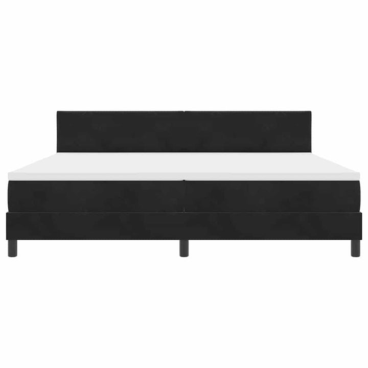 LED Box Spring Bed med hovedgærde Sort 200 x 200 cm Fløjl