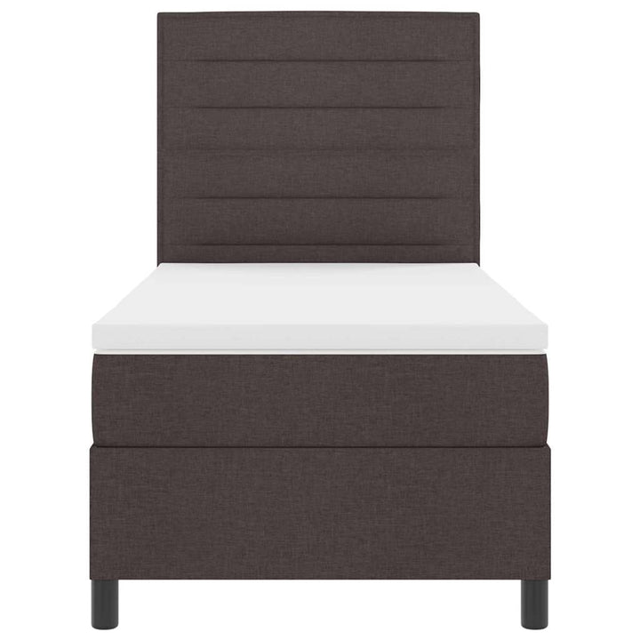 Box spring seng med madras med LED Mørkebrun 80 x 200 cm Stof
