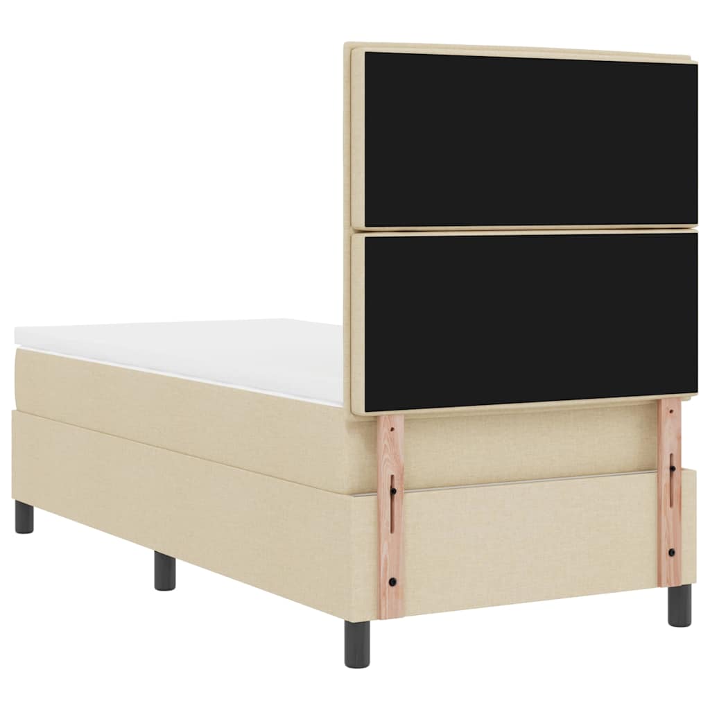 Box spring seng med madras med LED Creme 80 x 200 cm Stof
