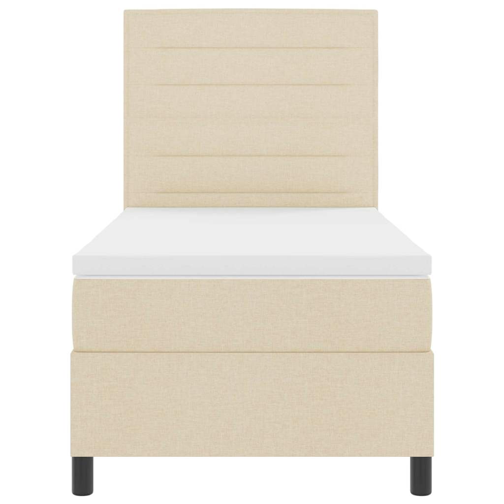 Box spring seng med madras med LED Creme 80 x 200 cm Stof