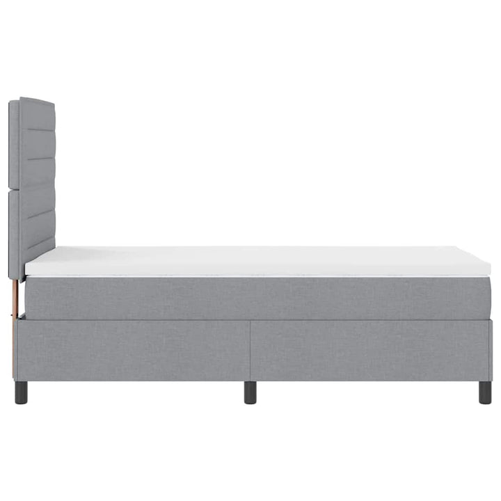 Box spring seng med madras med LED Lysegrå 90 x 200 cm Stof