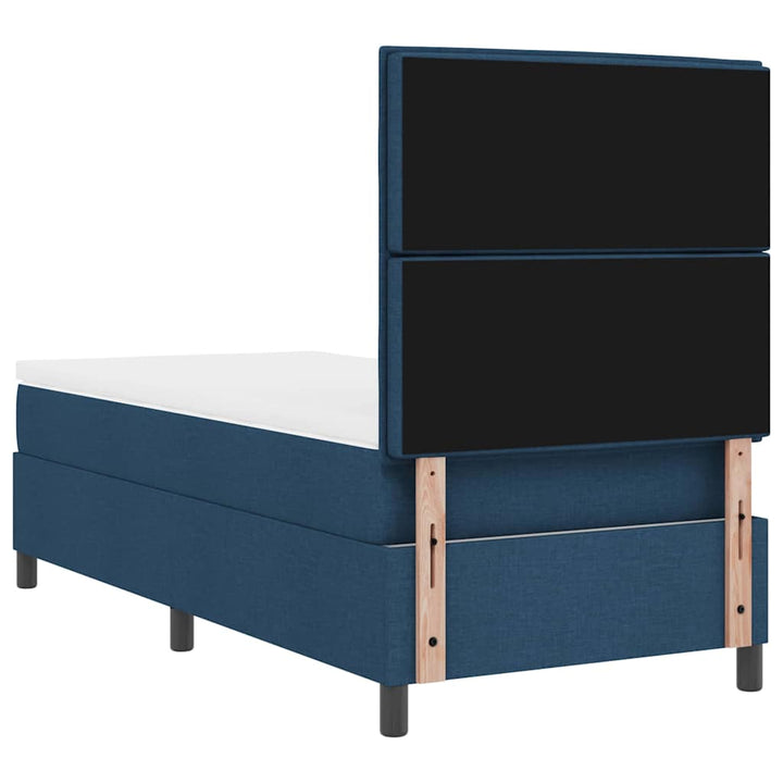 Box spring seng med madras med LED Blå 100 x 200 cm Stof
