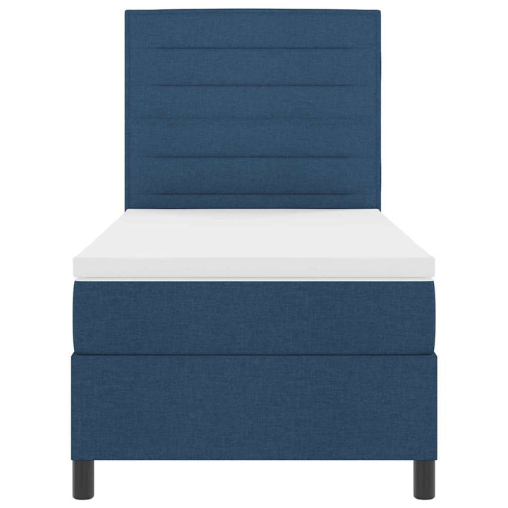Box spring seng med madras med LED Blå 100 x 200 cm Stof