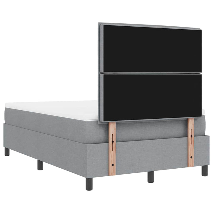 Box spring seng med madras med LED Lysegrå 120 x 190 cm Stof