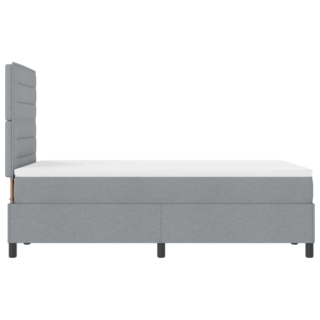 Box spring seng med madras med LED Lysegrå 120 x 190 cm Stof