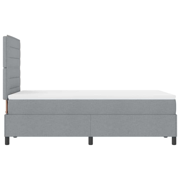 Box spring seng med madras med LED Lysegrå 120 x 190 cm Stof