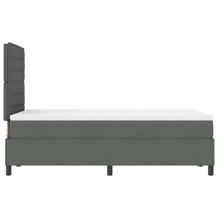 Box spring seng med madras med LED Mørkegrå 120 x 190 cm Stof