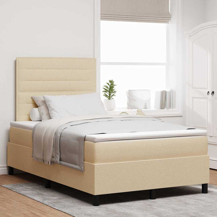 Box spring seng med madras med LED Creme 120 x 190 cm Stof