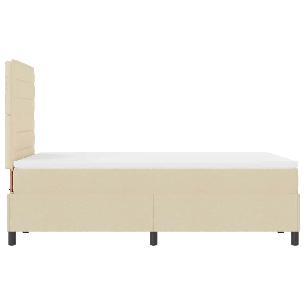 Box spring seng med madras med LED Creme 120 x 190 cm Stof