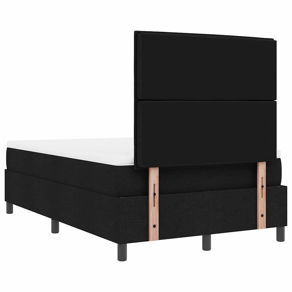 Box spring seng med madras med LED Sort 120 x 200 cm Stof