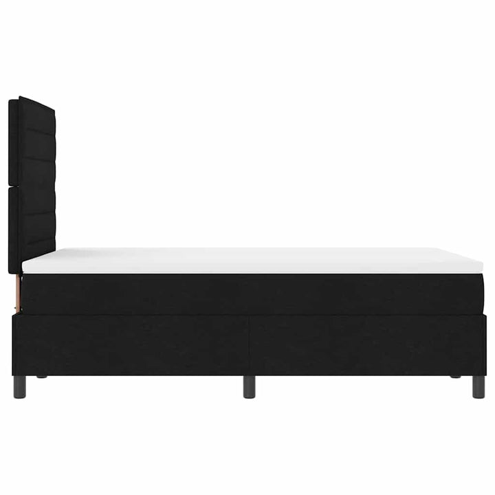 Box spring seng med madras med LED Sort 120 x 200 cm Stof