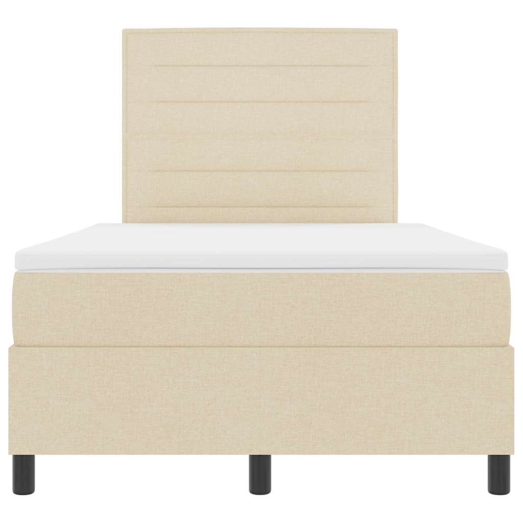 Box spring seng med madras med LED Creme 120 x 200 cm Stof