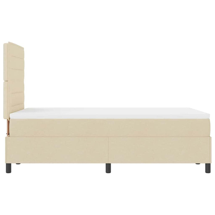 Box spring seng med madras med LED Creme 120 x 200 cm Stof