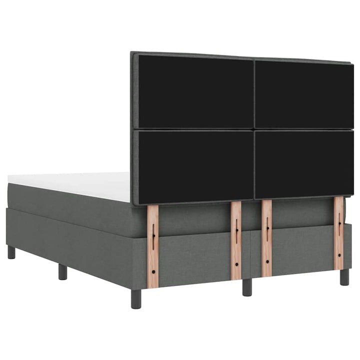 Box spring seng med madras med LED Mørkegrå 140 x 190 cm Stof