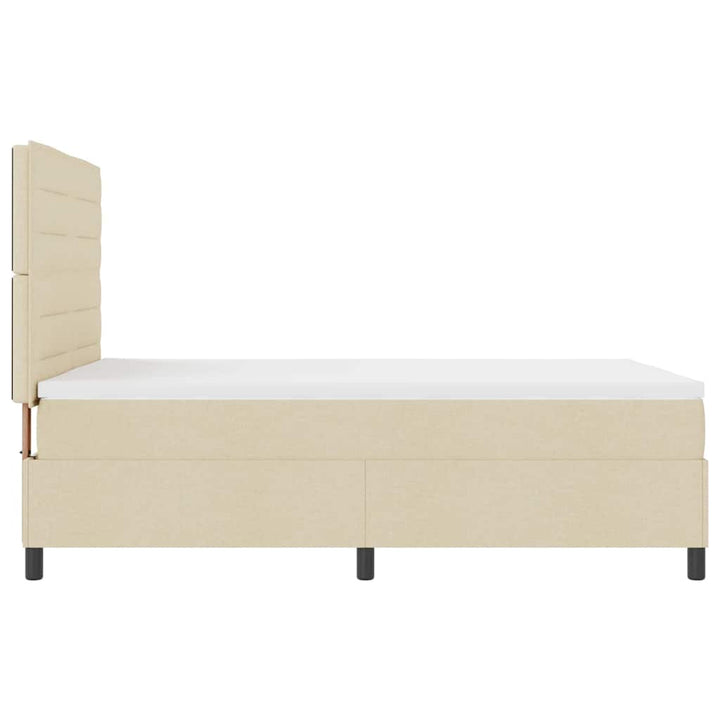 Box spring seng med madras med LED Creme 140 x 190 cm Stof
