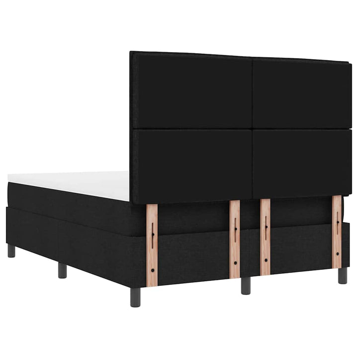 Box spring seng med madras med LED Sort 140 x 200 cm Stof