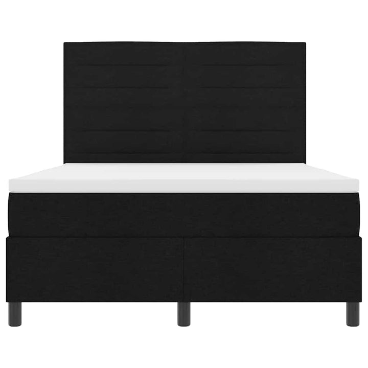 Box spring seng med madras med LED Sort 140 x 200 cm Stof