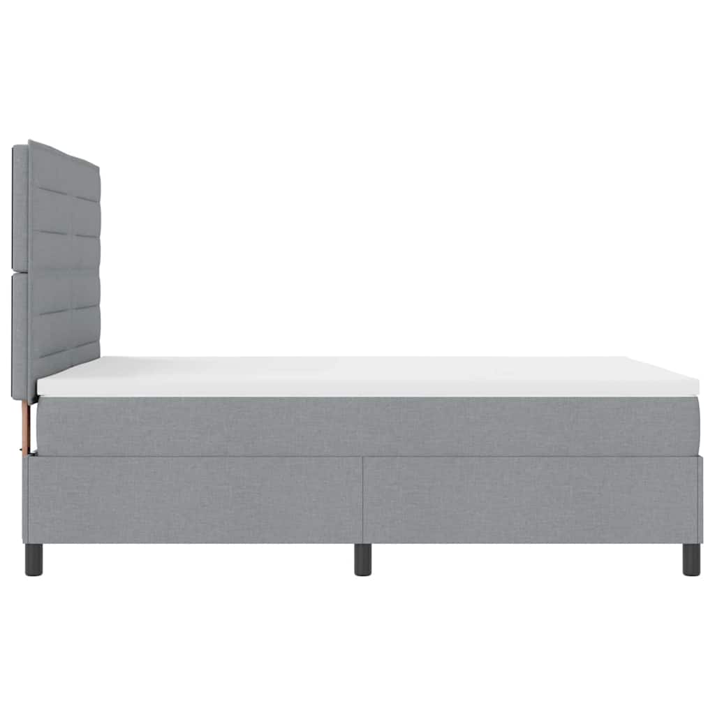 Box spring seng med madras med LED Lysegrå 160 x 200 cm Stof
