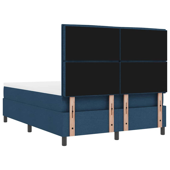 Box spring seng med madras med LED Blå 160 x 200 cm Stof