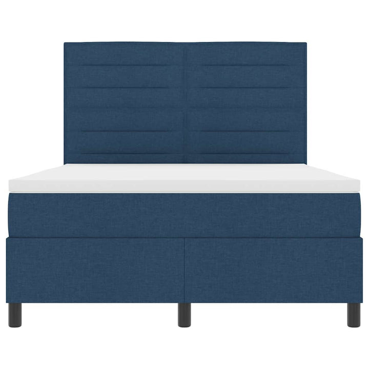 Box spring seng med madras med LED Blå 160 x 200 cm Stof