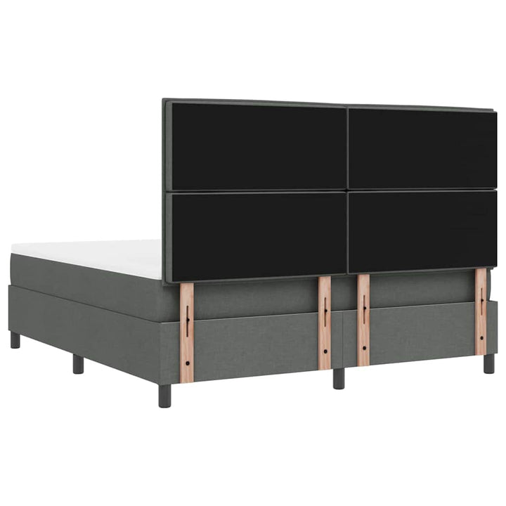 Box spring seng med madras med LED Mørkegrå 180 x 200 cm Stof