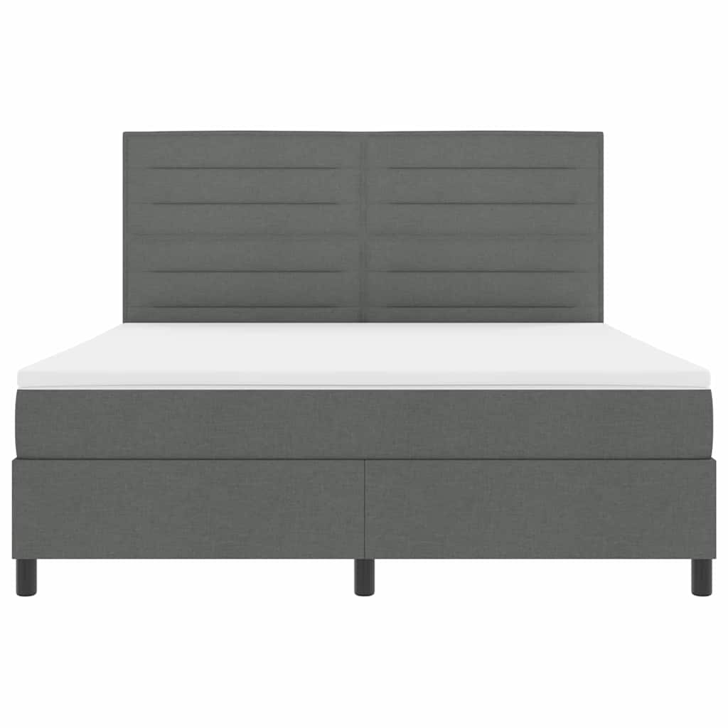 Box spring seng med madras med LED Mørkegrå 180 x 200 cm Stof